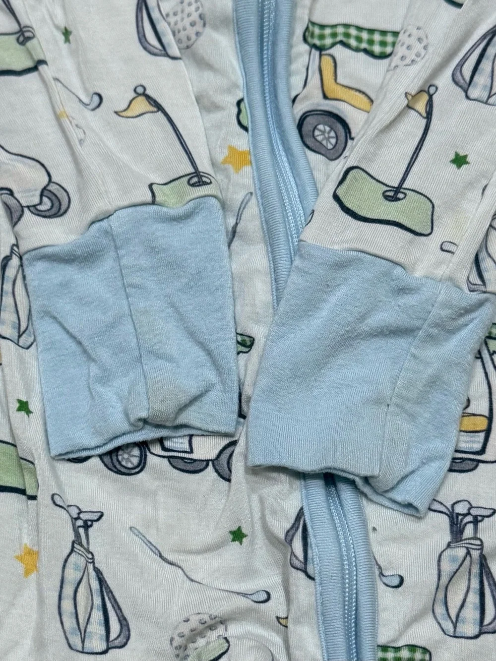 Caden Lane Country Club Cuties Convertible Zip Up Pajamas Baby Boy Size 12-18 mo
